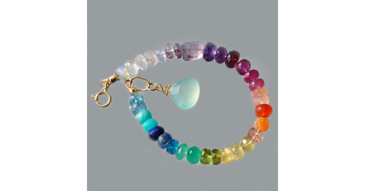 Bracelet Argent 925 Et Perles De Pierre De Lune Arc-en-ciel 7-8mm - Fait Main En France - Neuf