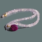 Collier amethyste rose Rubis Or