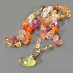 Collier long multipierres mandarine-2