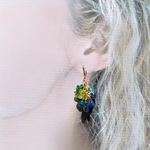 boucle doreille grappe iolite-A