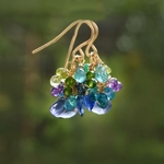 boucle doreille grappe iolite