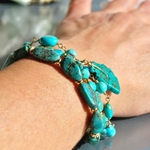 Bracelet 3 rangs turquoise 2024-9