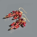 boucles doreilles Spinelle rouge tourmaline