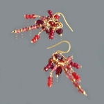 boucles doreilles Spinelle rouge tourmaline-5