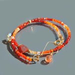 Bracelet 2 rangs opale de feu-3