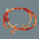 Bracelet 2 rangs opale de feu-2