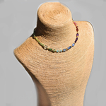 Collier choker multi pierres précieuses Arc en ciel Or14K-buste