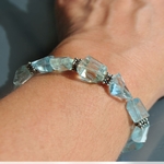 Bracelet Aigue marine argent pépites-8