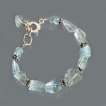 Bracelet Aigue marine argent pépites-4