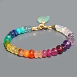 bracelet arc en ciel calcedoine coeur