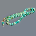 Collier long turquoise cube brut-4