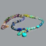 collier pendentif pierres bleues multi -2