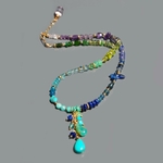 collier pendentif pierres bleues multi -5