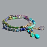 collier pendentif pierres bleues multi -3