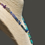 collier pendentif pierres bleues multi -B