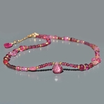 collier pierres rose tourmaline Saphir et Rhodloite-2