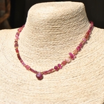 collier pierres rose tourmaline Saphir et Rhodloite-7
