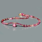 collier pierres rose tourmaline Saphir et Rhodloite