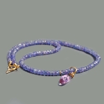 COLLIER tanzanite amethyste rose-3
