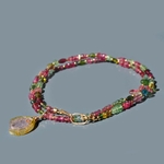 collier long tourmaline pastèque-§