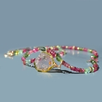 collier long tourmaline pastèque-5