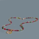 collier long tourmaline pastèque