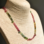 Collier tourmaline multi grenat brut-B