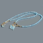 sautoir Aigue marine anneau or