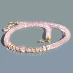 collier choker quartz rose OR 4