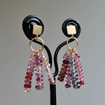 Boucles doreilles spinelle rose -7