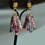 Boucles doreilles spinelle rose -5
