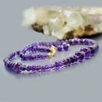 collier perle en Améthyste africaine