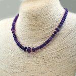 collier perle en Améthyste africaine-B