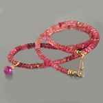 collier tourmaline rose rubellite or 14K-9