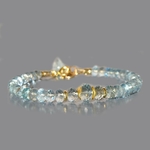 Bracelet aigue marine bleue limpide