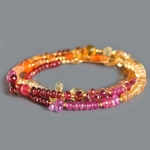 Collier multi pierres roses rouge jaune orange-3