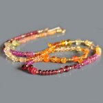 Collier multi pierres roses rouge jaune orange-7