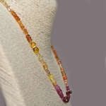 Collier multi pierres roses rouge jaune orange-B