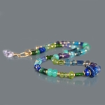 Collier multi pierres bleu vert violet-4