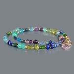 Collier multi pierres bleu vert violet-9