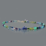 Collier multi pierres bleu vert violet