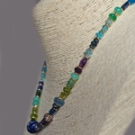 Collier multi pierres bleu vert violet-B