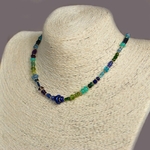 Collier multi pierres bleu vert violet-C