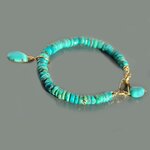 Bracelet Turquoise pendentif or 14K-3
