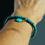 Bracelet Turquoise pendentif or 14K-8
