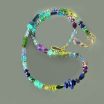 collier multi pierres bleu verte violette