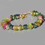 bracelet tourmaline brute rose verte-2