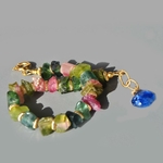 bracelet tourmaline brute rose verte-6