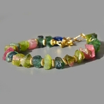 bracelet tourmaline brute rose verte