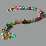 bracelet multi pierres rose verte-1